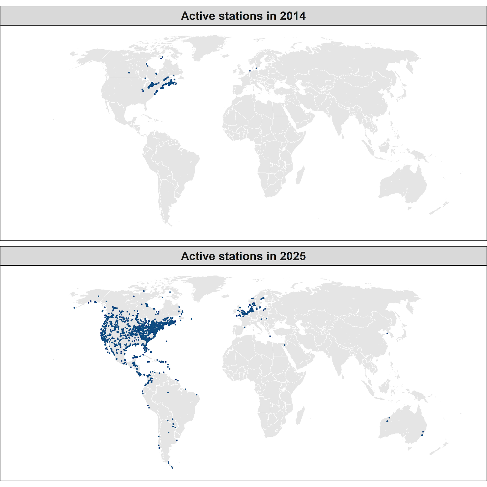 Active Motus Station Map